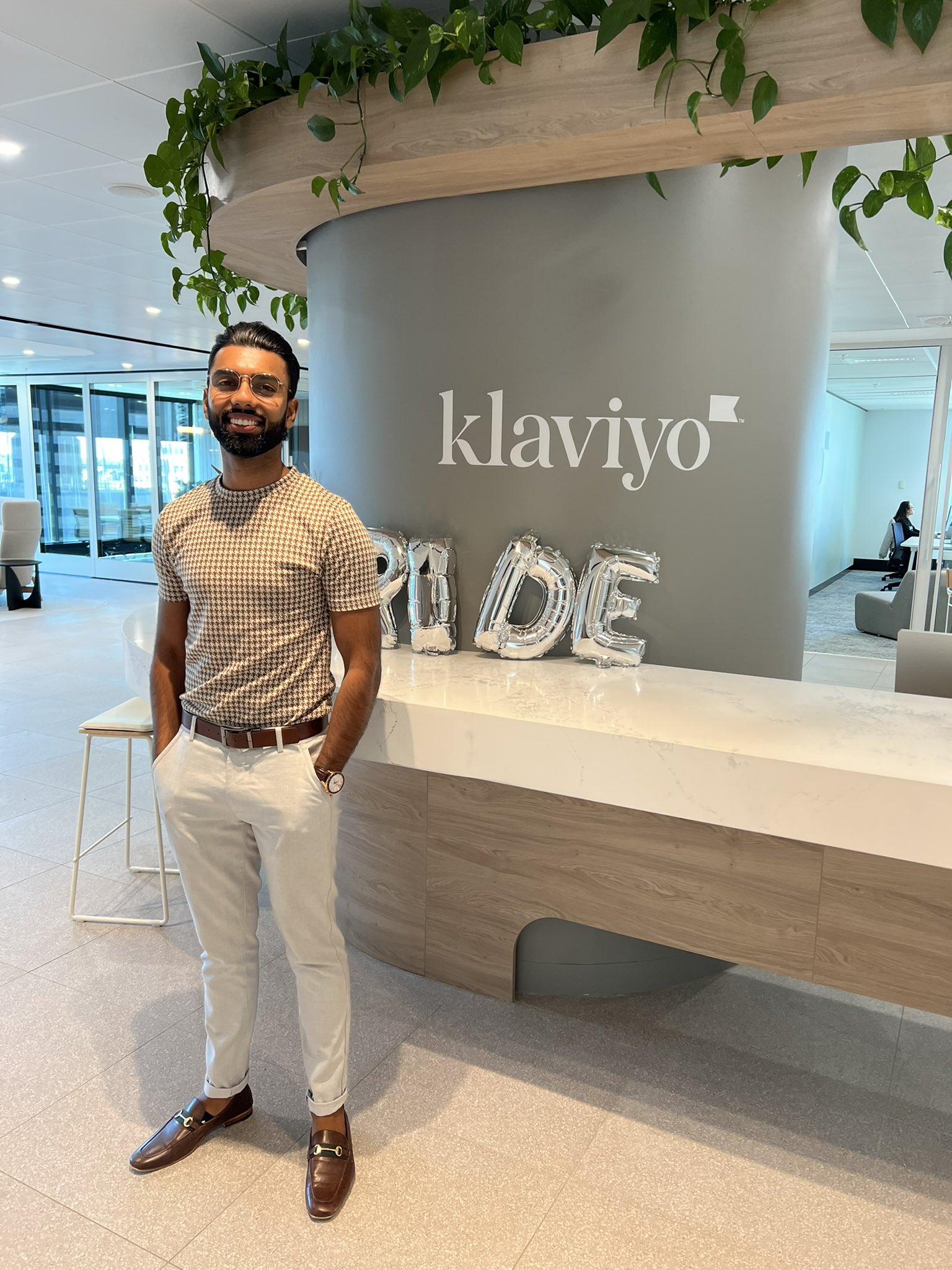 Tarun, Founder of Milkshake Media, at the Klaviyo office